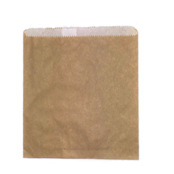 1 Square Greaseproof Kraft Flat Bag - 175x175mm - 500pcs
