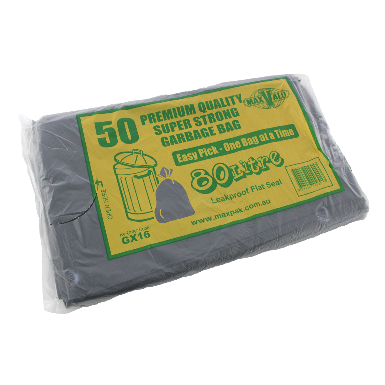 82L Black Heavy Duty Bin Bags - 50pcs