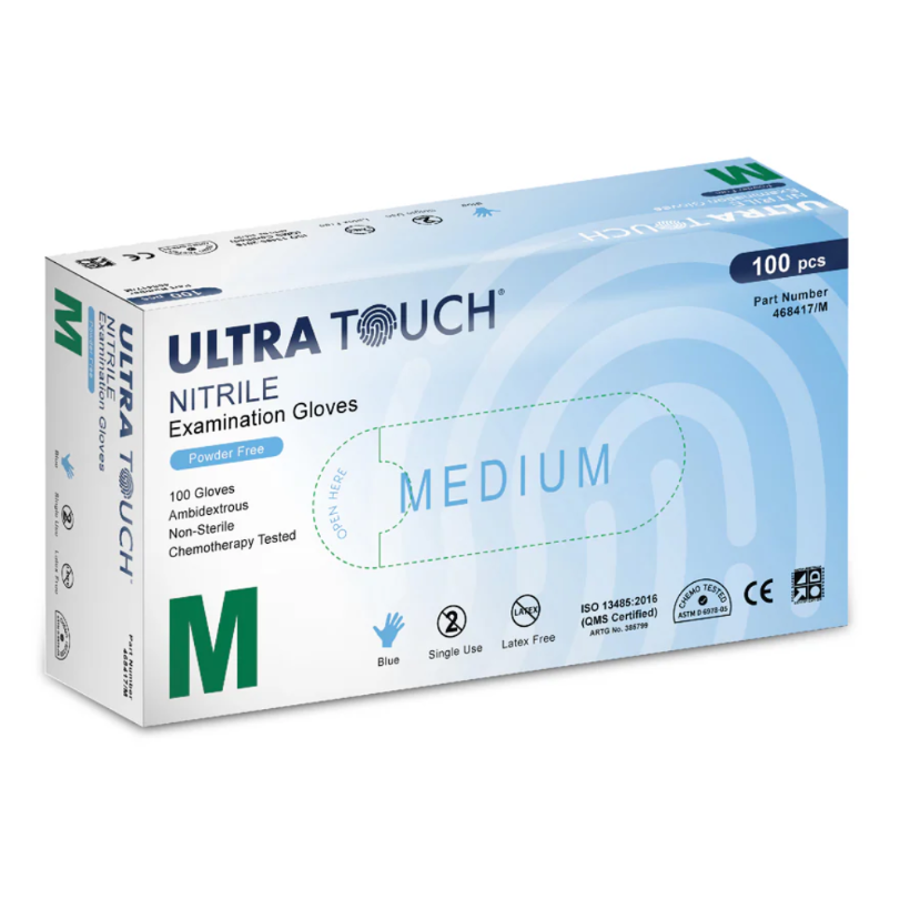 Medium Powder Free Gloves - BLUE (M) - 100pcs