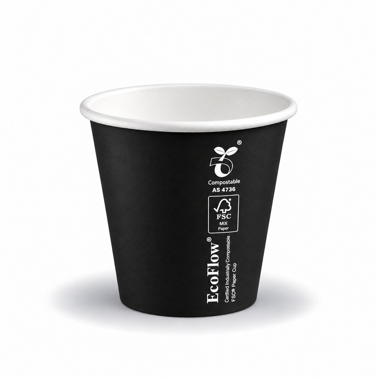 (90mm) 8oz Compostable Black