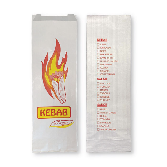 Printed brown Foil Kebab Bag 250pcs