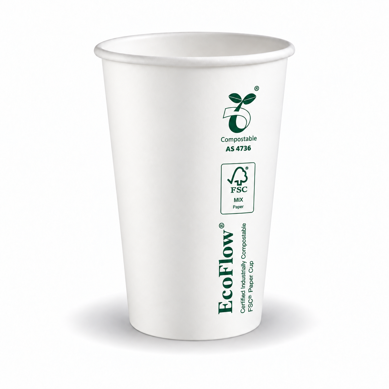 (80mm) 12oz Compostable White
